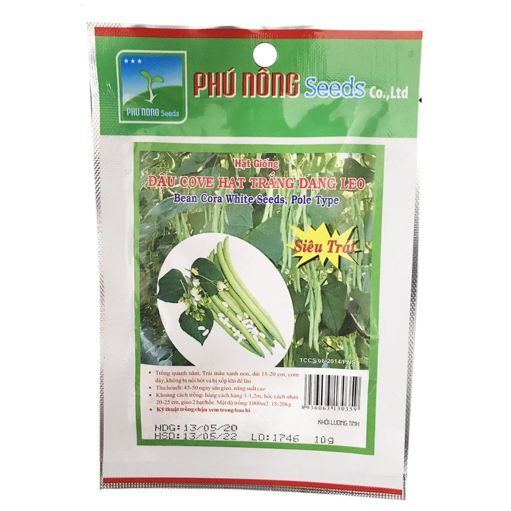 Hạt giống đậu cove trắng Phú Nông dạng leo - 10g