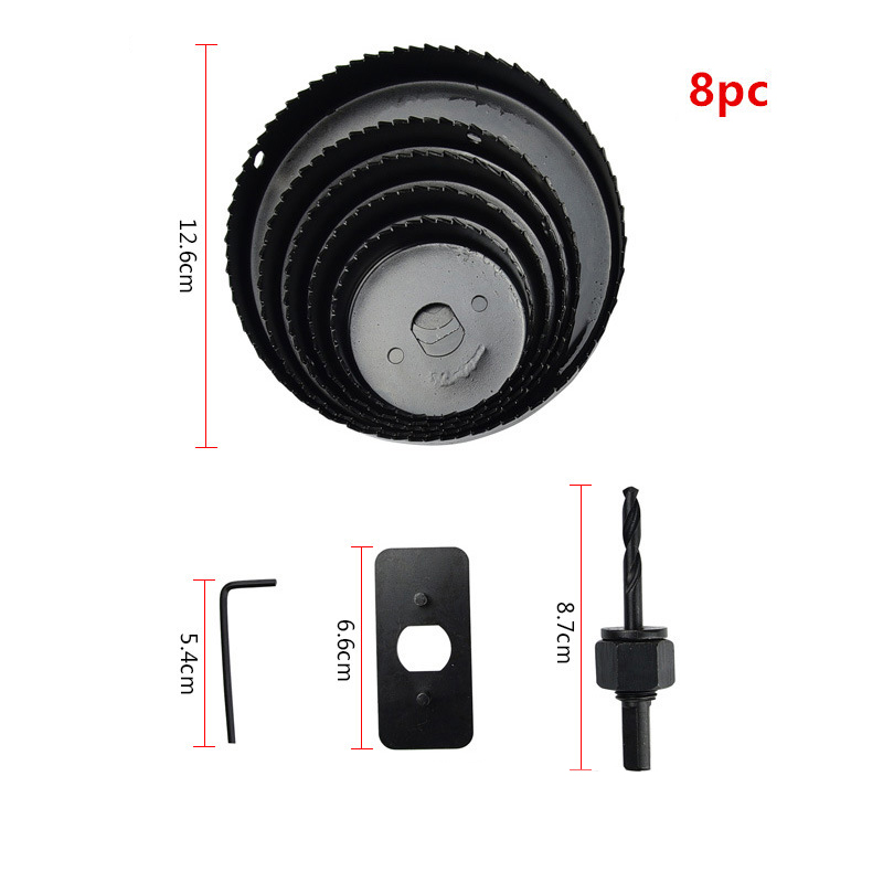 Bộ mũi khoan khoét lỗ gỗ thạch cao 8 chi tiết