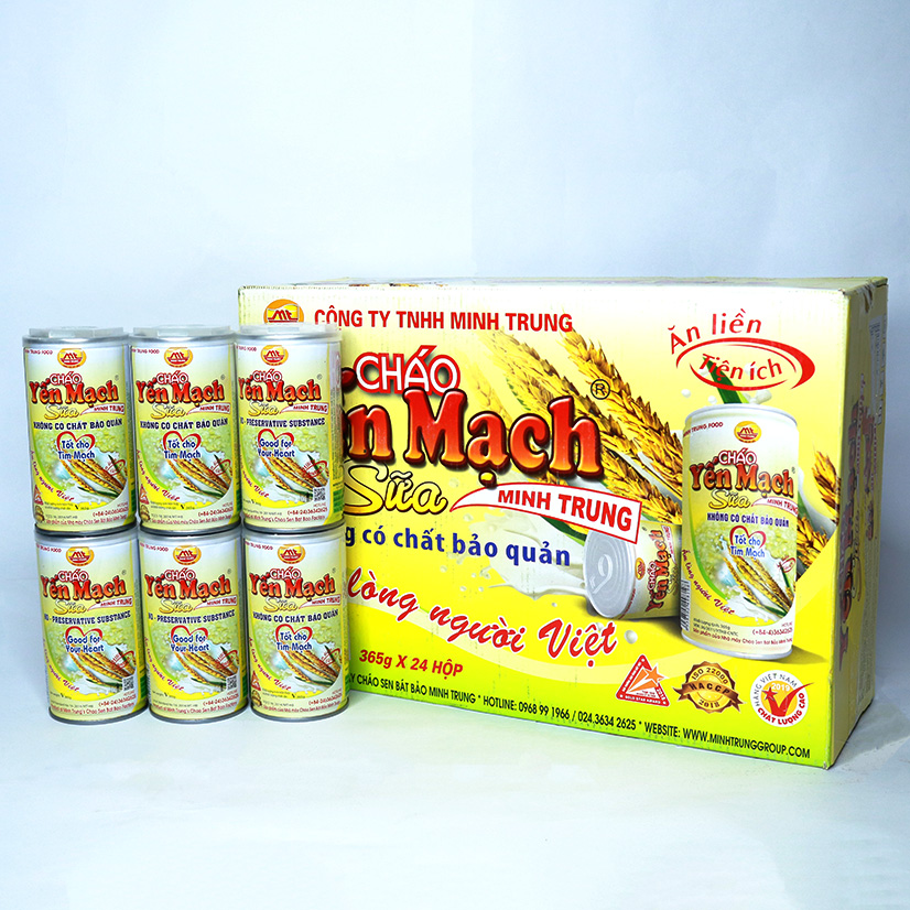 Cháo yến mạch sữa Minh Trung 365g (thùng 24 lon - Cháo YM Sữa 24)
