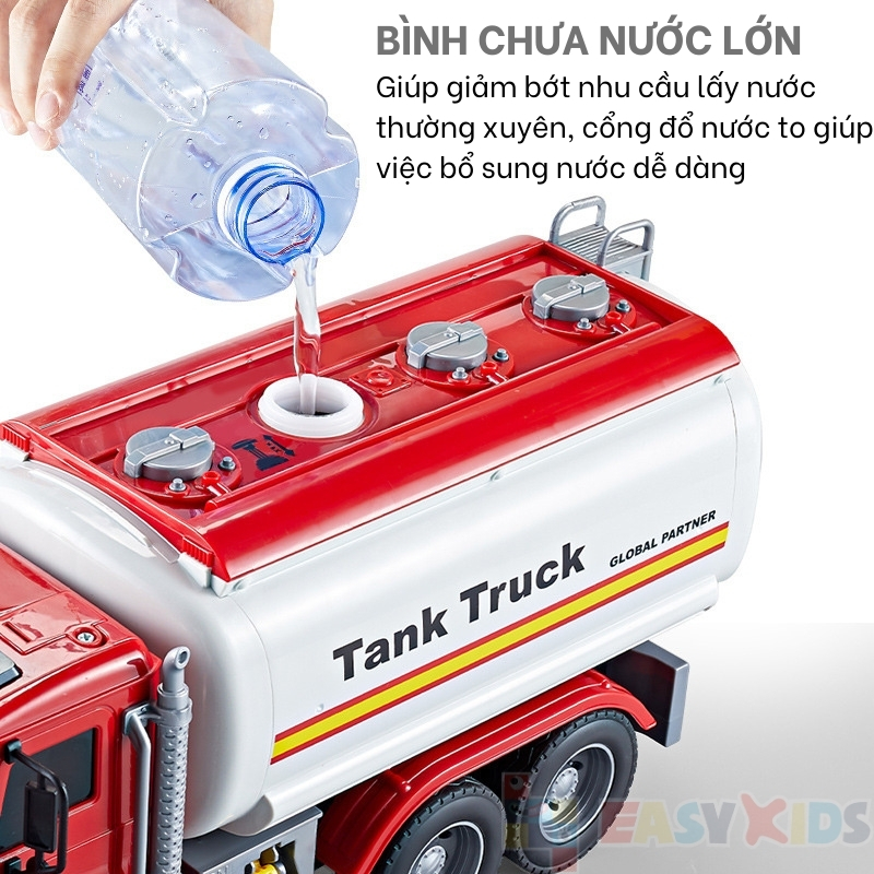 Xe Bồn Đồ Chơi Xe Cho Bé Cỡ Lớn Toystar, Xe Bồn Chở Xăng Chở Nước Có Đèn Nhạc