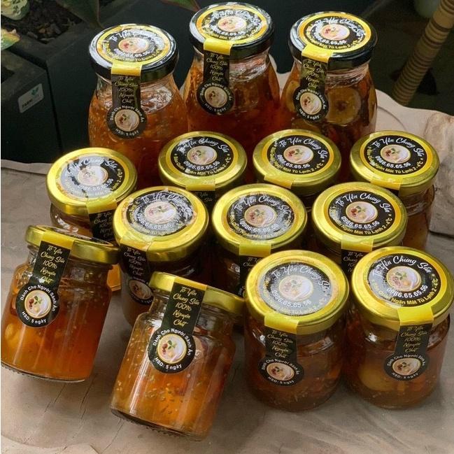 Hũ thuỷ tinh nắp thiếc vàng 75ml tròn đựng Yến chưng, Sữa chua,Gia vị, dầu dừa