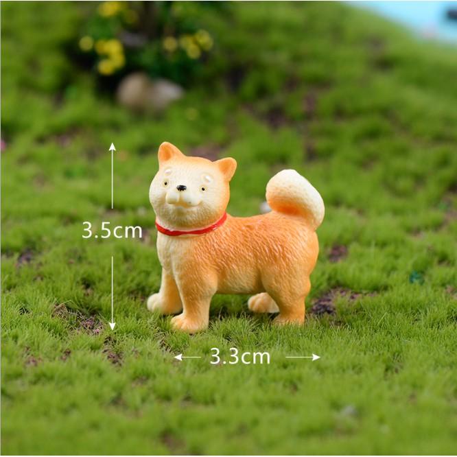 Mô hình chó dòng Akita Shiba Inu Nhật Bản nghịch ngợm dễ thương thích hợp trang trí tiểu cảnh, nhà búp bê, móc khóa, DIY