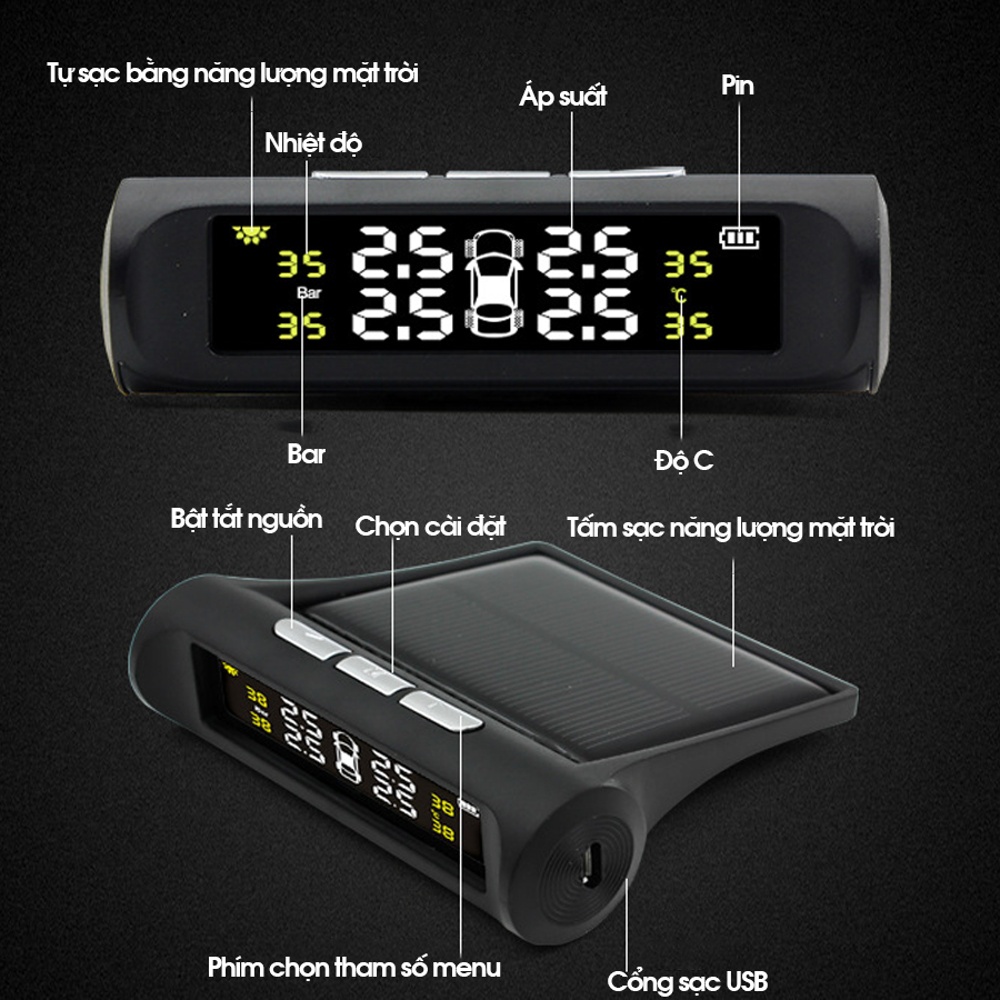 Cảm Biến Áp Suất Lốp Ô Tô Van Ngoài TPMS 001 CARVIETNAM 