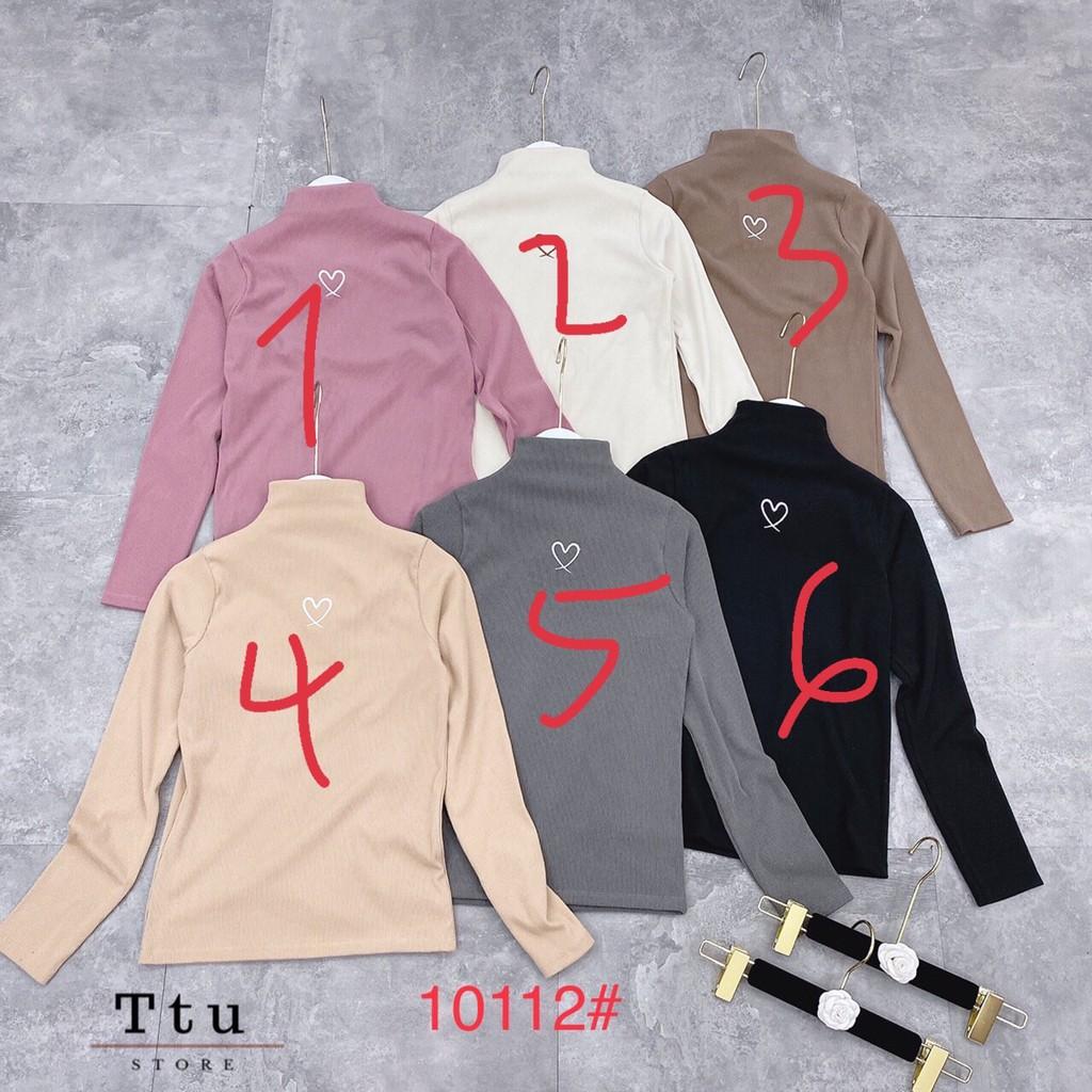 G06. 10112. ÁO NHUNG TĂM TAY DÀI THÊU TIM NGỰC