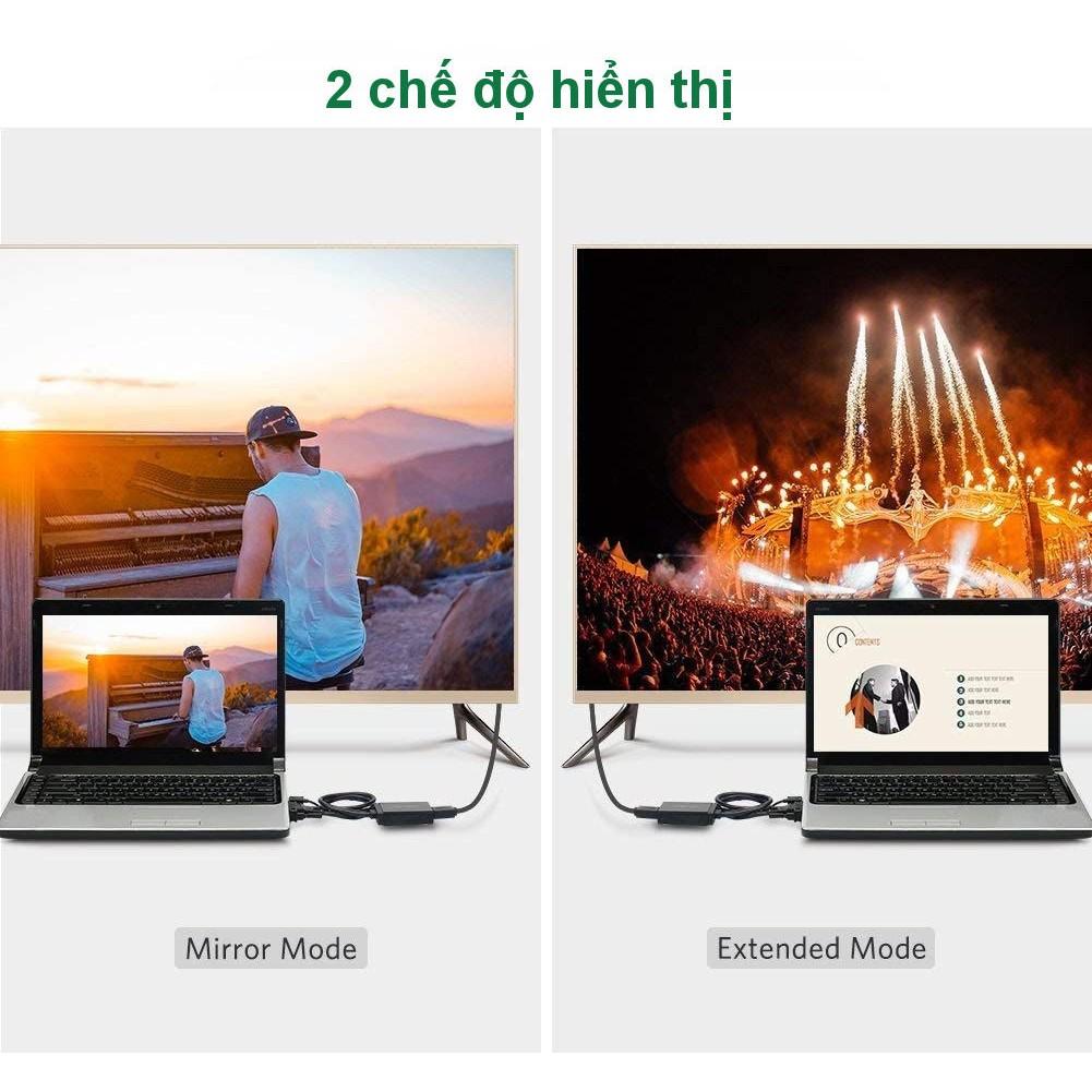 Bộ chuyển đổi VGA sang HDMI + Audio 3.5mm dài 30cm UGREEN 60814- Hàng chính hãng