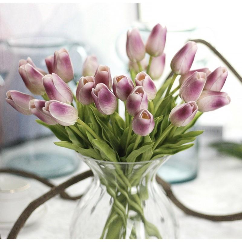 Cành hoa tulip PU 32cm cao cấp giống thật đến 99