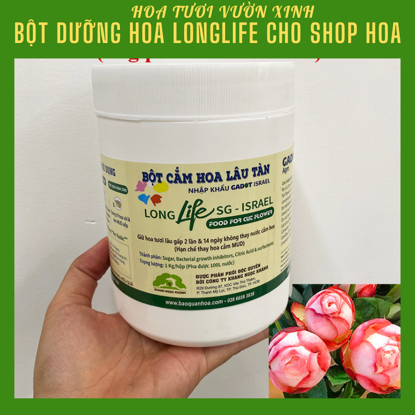 Bột cắm hoa Longlife dành cho shop hoa, Florist dưỡng hoa tại shop hoa, chuyên dùng cắm bình và mút xốp giữ hoa tươi lâu gấp 2 lần và 14 ngày không thay nước mới
