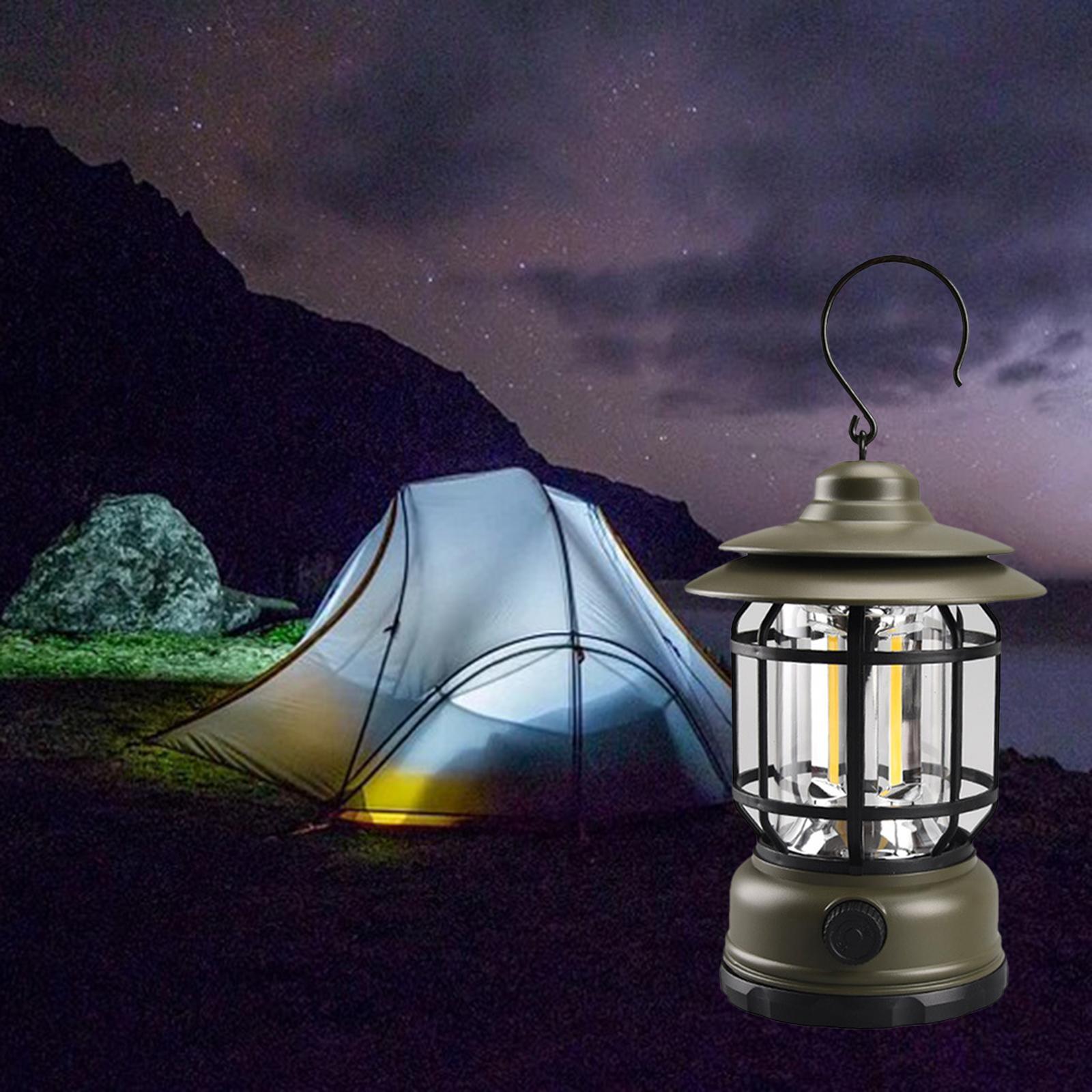 Outdoor Retro Campsite Lantern Camping Light Portable LED Emergency Lamp