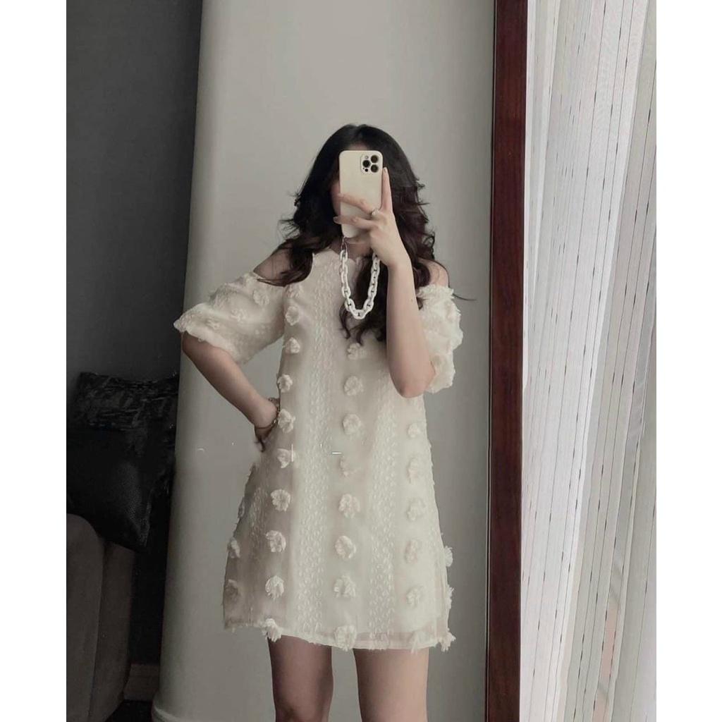 Váy bầu thiết kế M79 đầm bầu mùa hè công sở dáng suông thời trang màu trắng sau sinh bauxinh