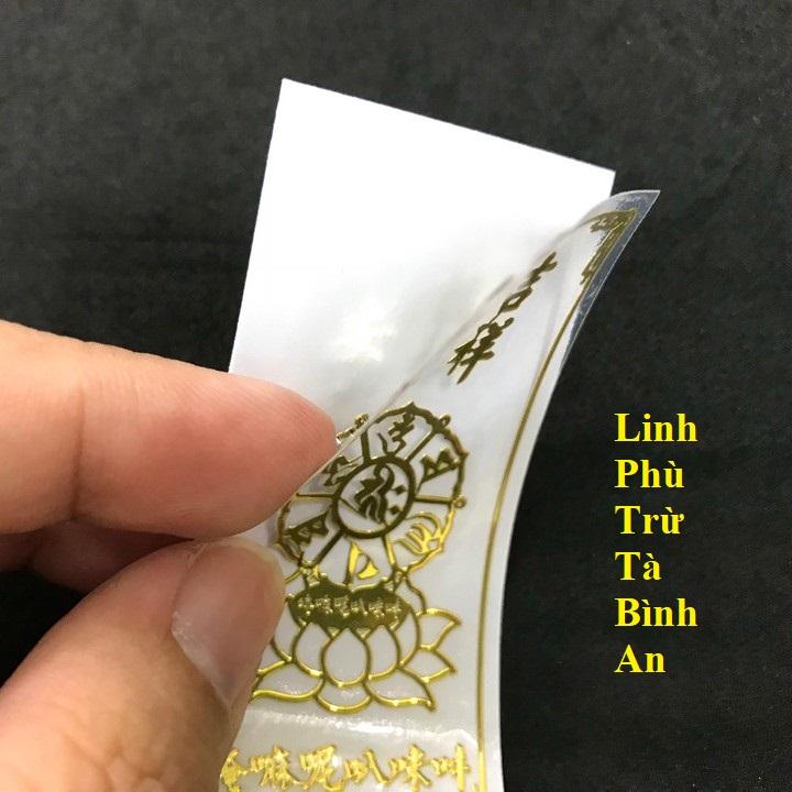 Linh Phù Trừ Tà Bình An , linh phù tài lộc - miếng dán điện thoại may mắn, để bàn ông địa, thần tài