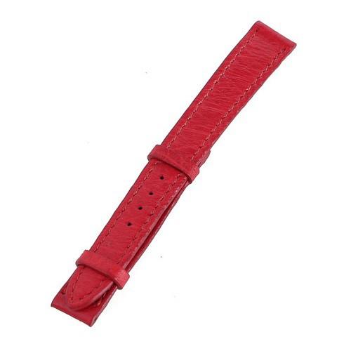 HT8454 - Dây đồng hồ Huy Hoàng da đà điểu da bụng size 12,14 màu đỏ