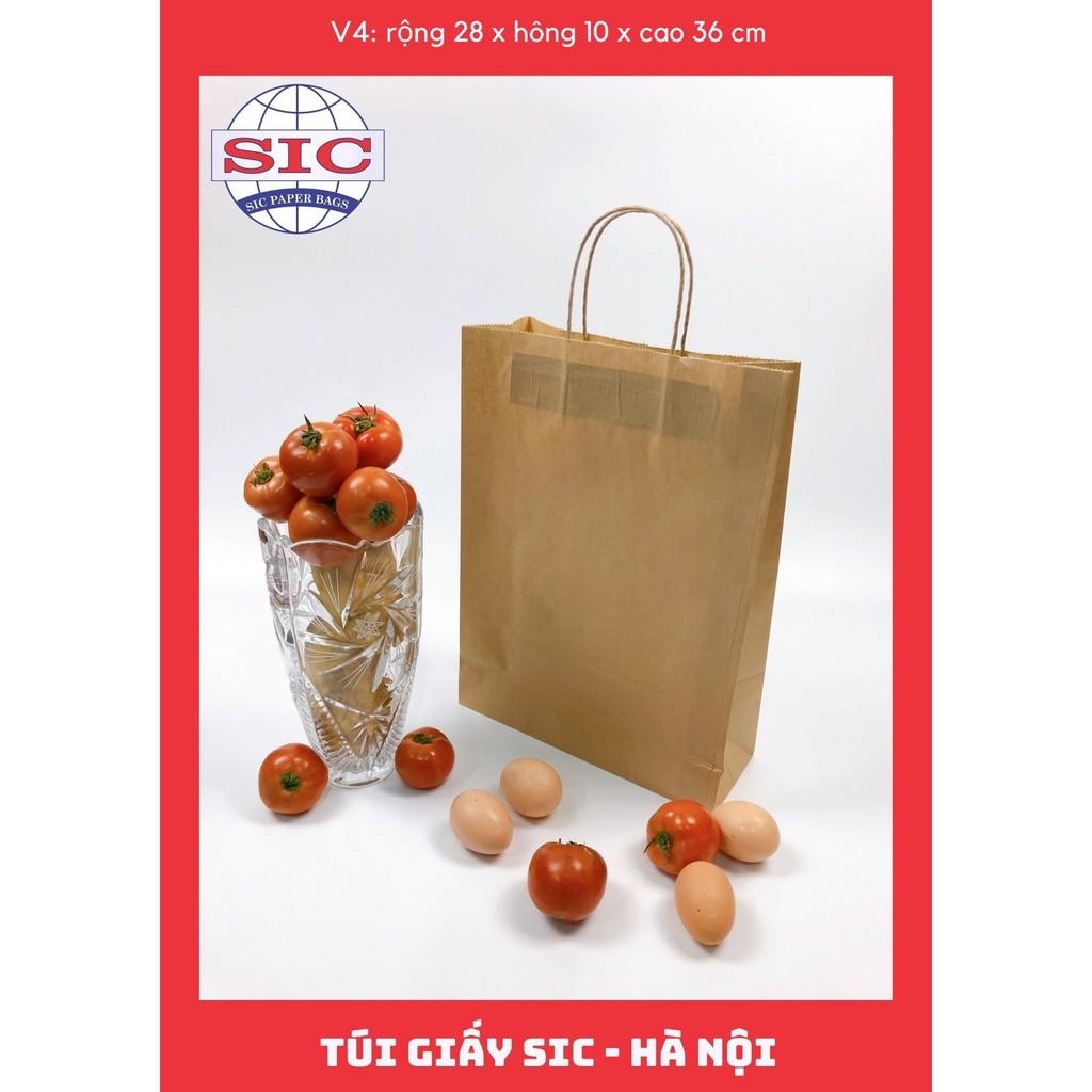 100 CHIẾC TÚI GIẤY KRAFT V4: 28x10x36 CÓ QUAI