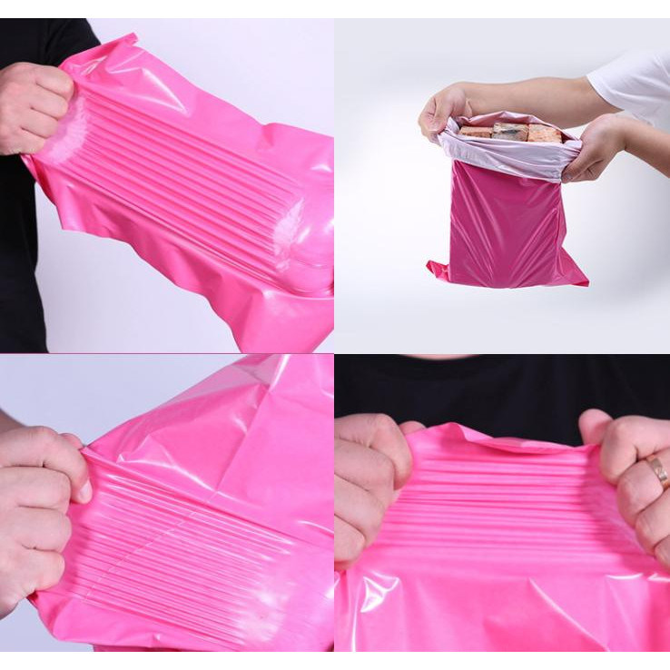 NXX001 Combo 100 Túi Gói Hàng Niêm Phong Tự Dính Hồng Đóng Gói Quần Áo, Phụ Kiện siêu dày cao cấp