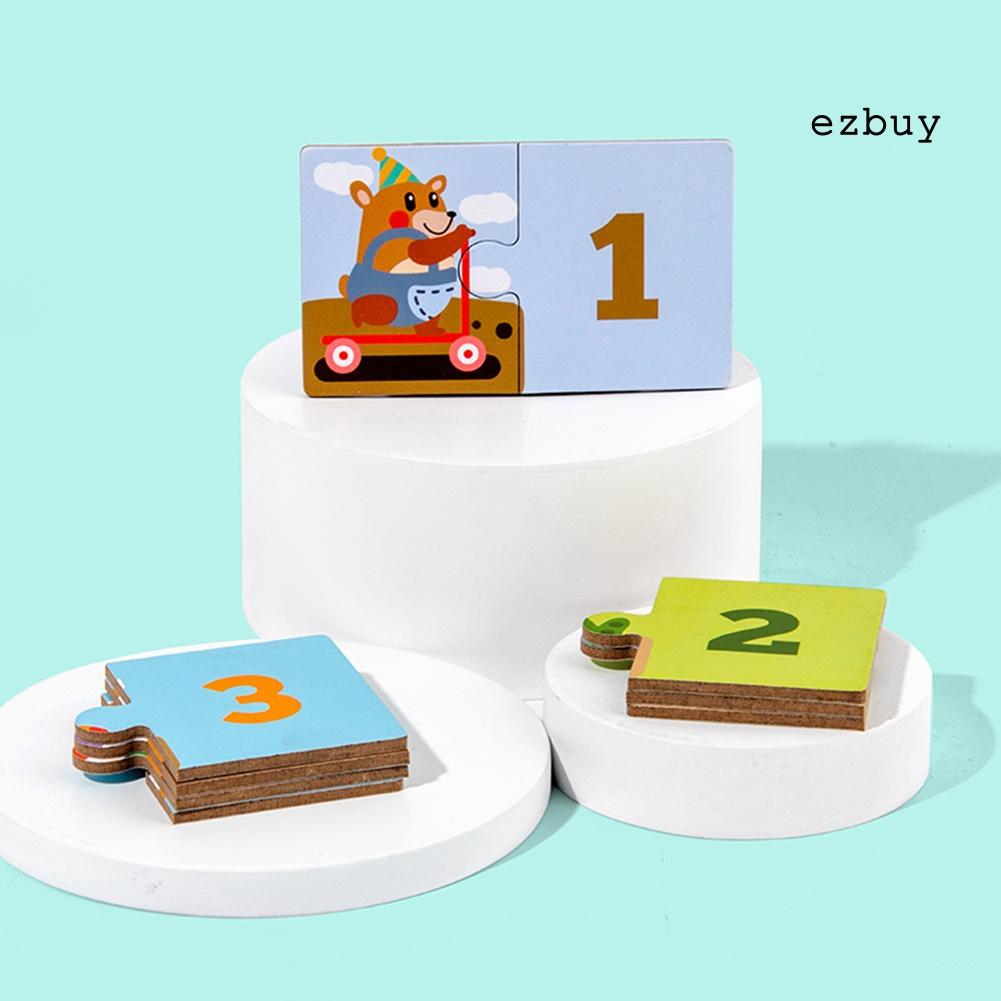 EY-Wooden Number Cartoon Traffic Scene Puzzles Intelligence Development Kids Toys