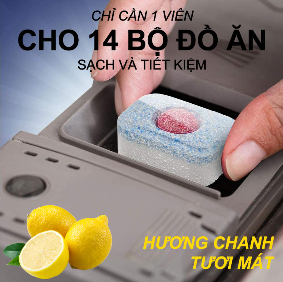 Hình ảnh Túi 94 viên rửa chén Finish All In1 Max Dishwasher Tablets Lemon QT09439 - hương chanh