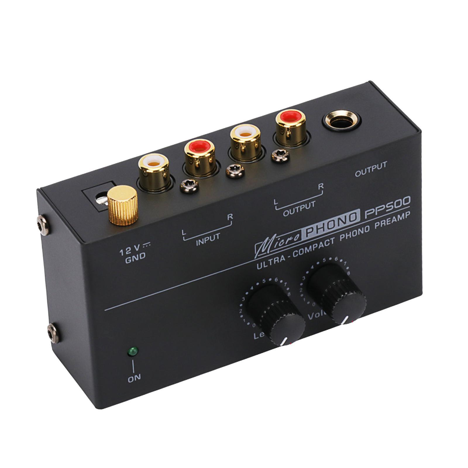 Phono Turntable Preamp Turntable Amplifier Preamp ,Low Noise RCA Input, RCA Output DC 12V Record Player Preamplifier for  Computers