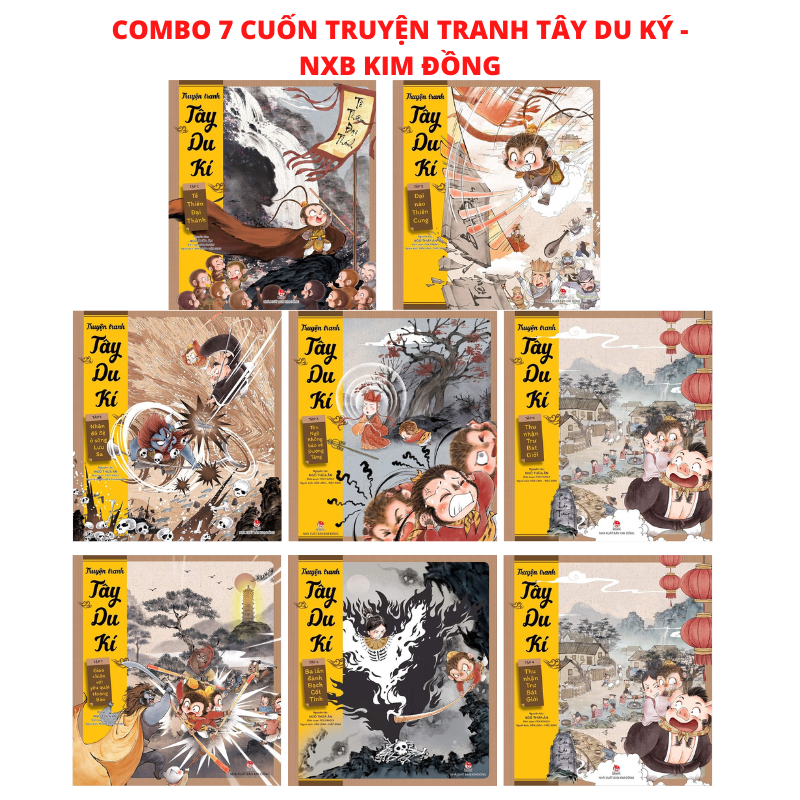 Combo 7 Tập Truyện Tranh màu Tây Du Ký - Truyện Tranh Màu NXB Kim Đồng - Tác giả Ngô Thừa Ân - Dành Cho thiếu nhi (6 – 11 tuổi)