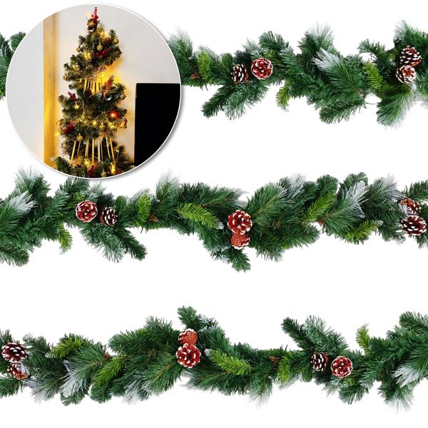 Dây Trang Trí Noel 3 Loại Lá Phun Sơn 270 cm - Chaang Chiia LP-G-GLA