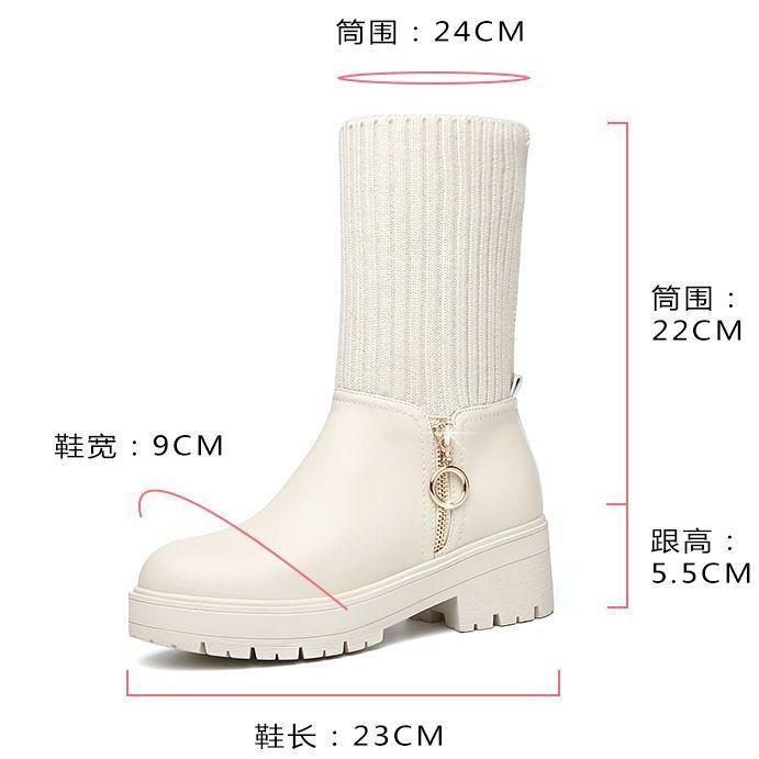 Giày Bốt Martin Da Mềm Đế Dày Lót Lông Cừu Giữ Ấm Thời Trang Thu Đông 2022