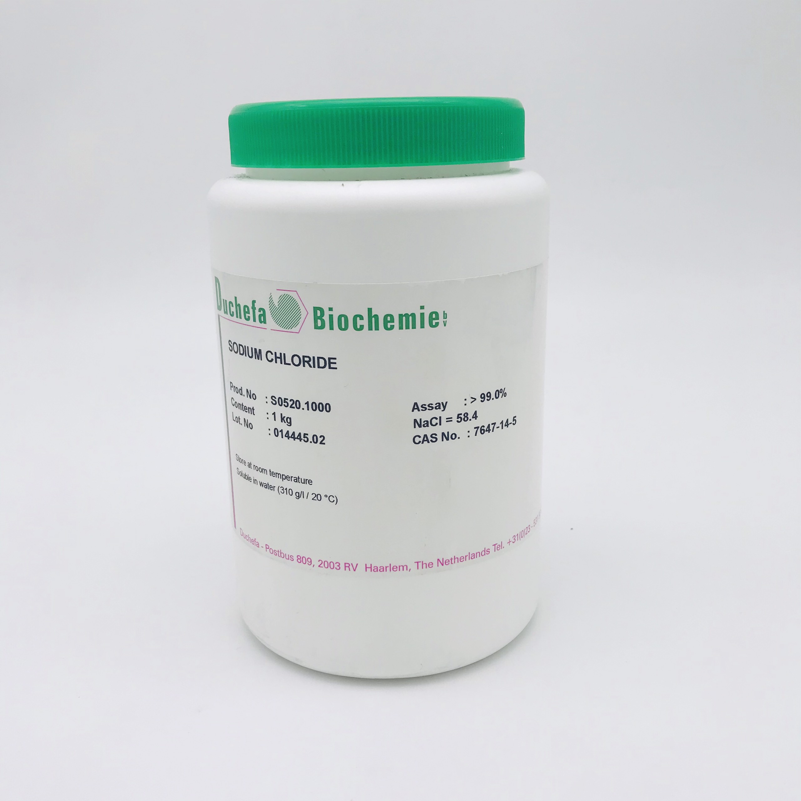 Sodium Chloride 99%(NaCl, Duchefa, Cas 7647-14-5)