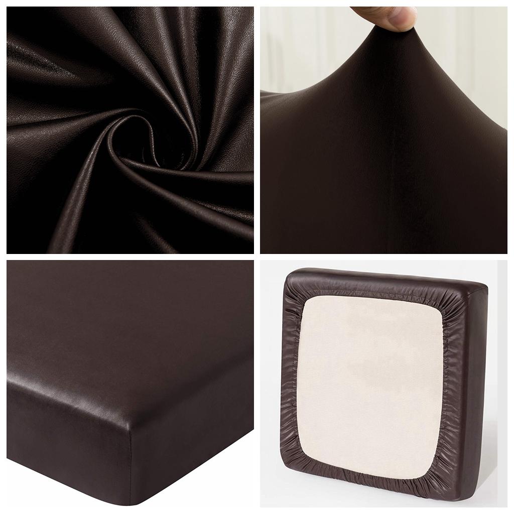 2 PU Seat Cushion Slipcover Cover Furniture Protector for Sofa Couch Coffee S/L