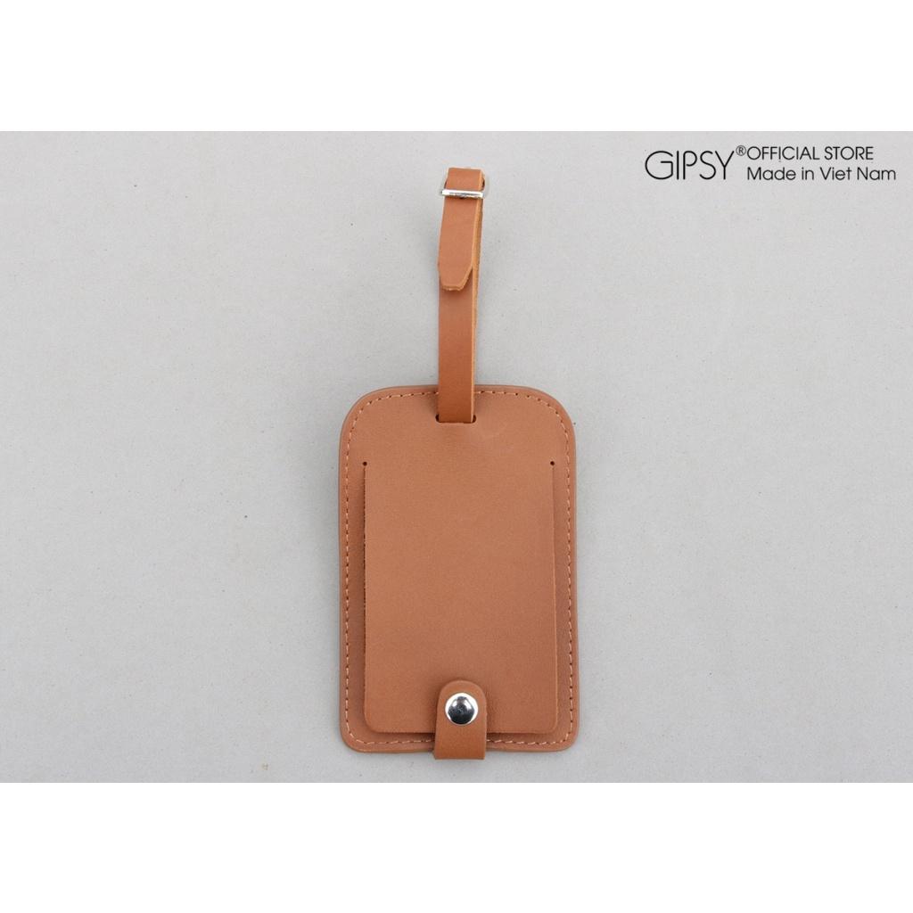 [Da Bò] Thẻ Treo Hành Lí/ Luggage Tag Da Bò Có Dây Gài Có Nút Bóp GIPSY