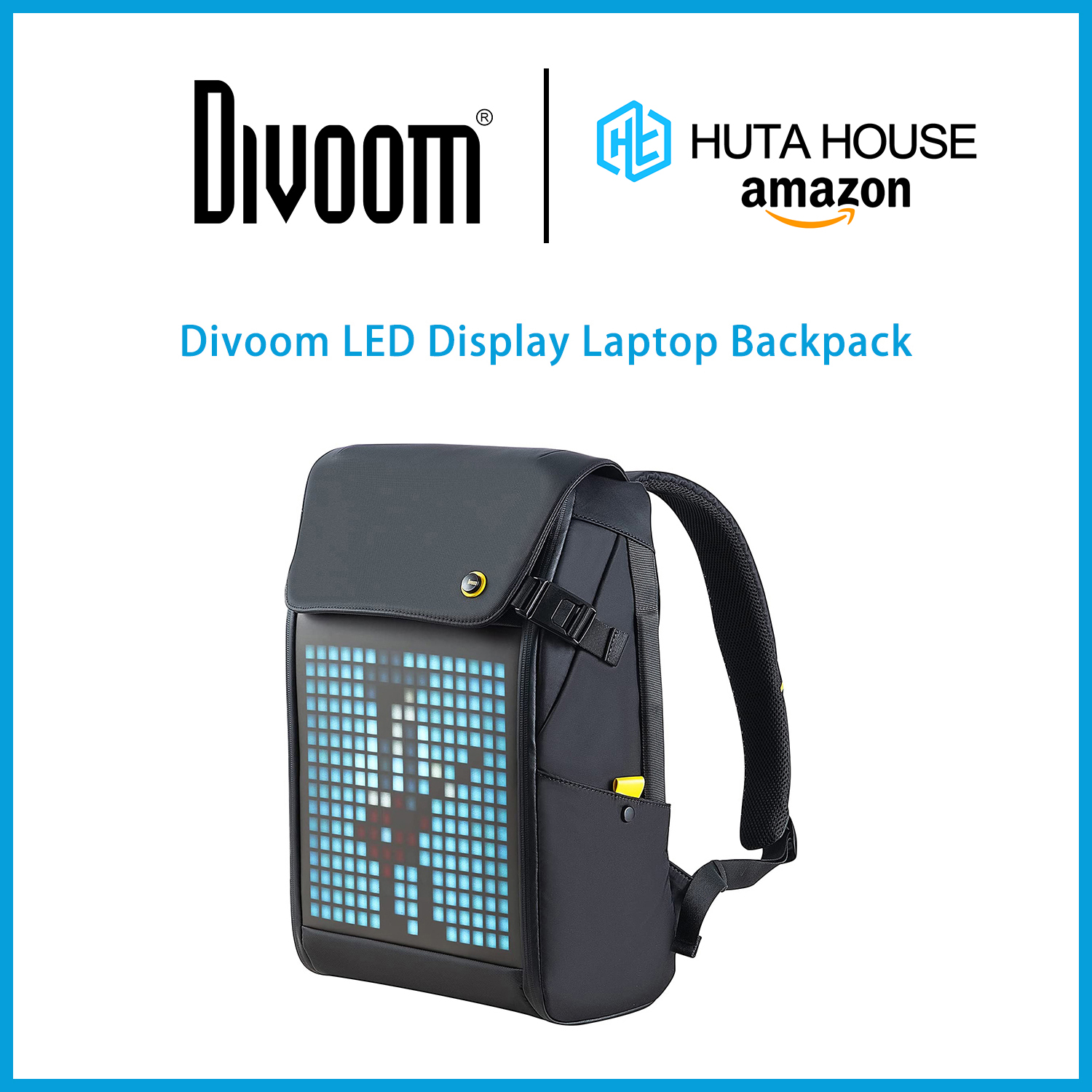 Balo đèn Led, Divoom Pixoo (hàng có sẵn) Backpack M, Ba lô Laptop 15inch, màn hình led, chống thấm