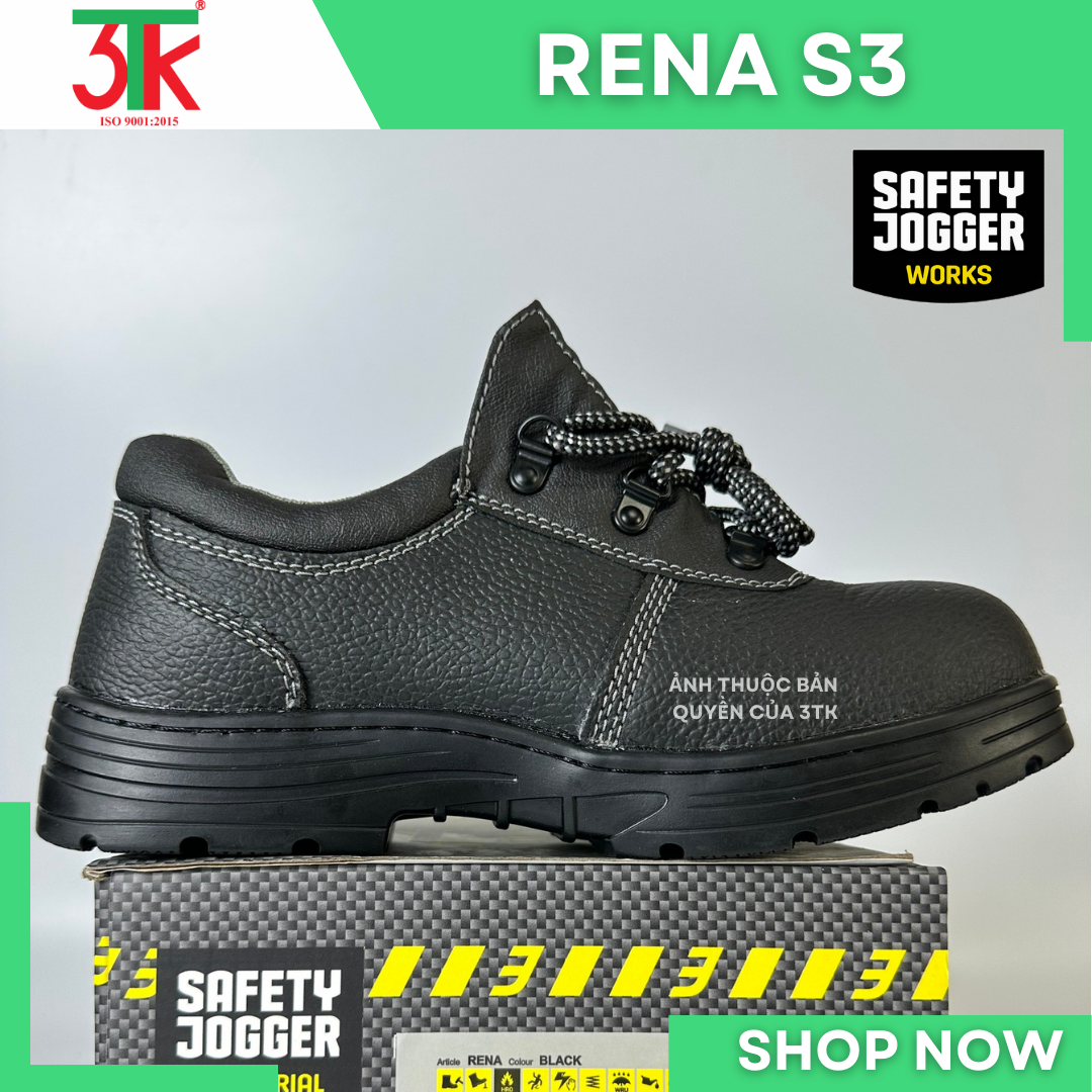 Giày Bảo hộ lao động Safety Jogger Rena S3 Da Cao Cấp Chống đinh Chống Trơn Trượt, Chống va đập, Chống tĩnh điện sử dụng trong Công Trình Xây Dựng , Phân xưởng sản xuất