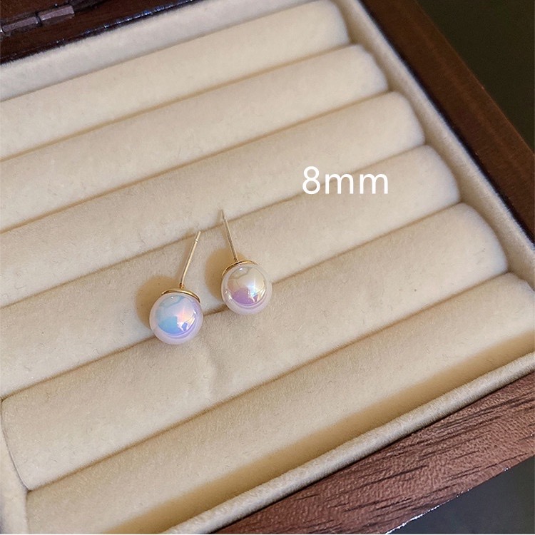 Khuyên tai ngọc trai nhân tạo lấp lánh nhiều size bông tai nữ sát tai sang trọng kiểu hàn quốc