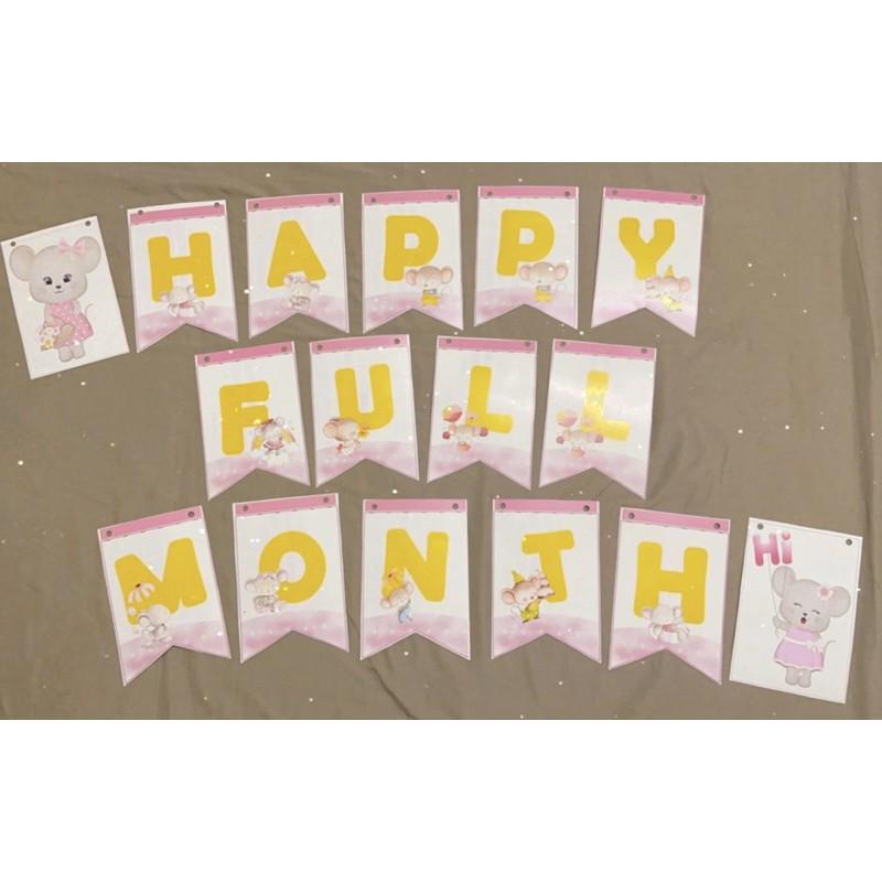 Dây chữ HAPPY FULL MONTH (Đầy tháng) bé trai/gái