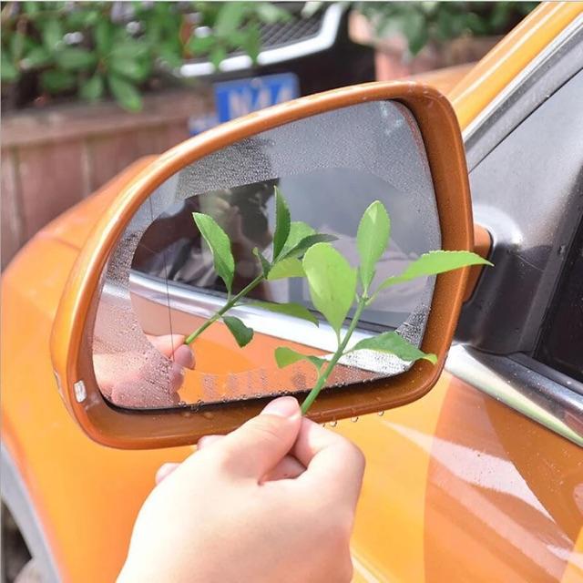 2 miếng dán chống bám nước mưa trên kính hậu xe ô tô - hình bầu dục