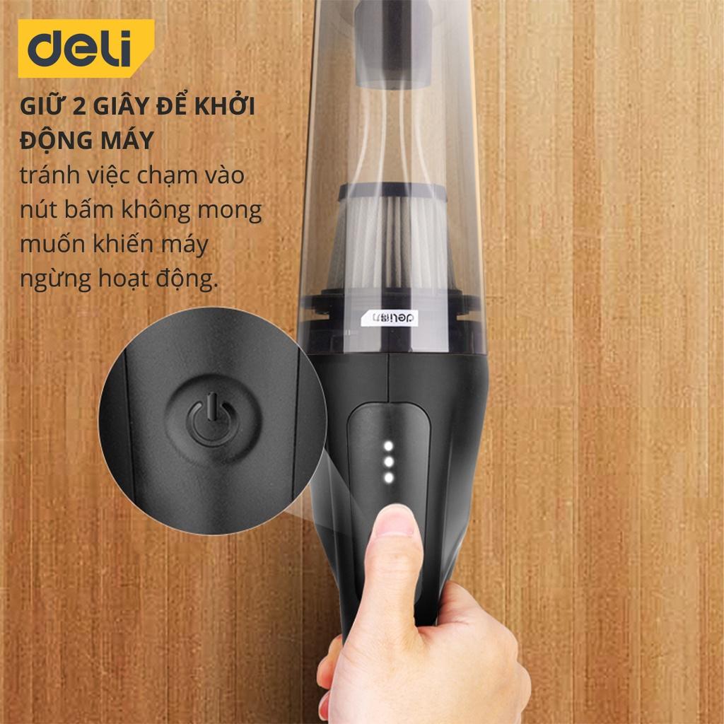 Máy Hút Bụi Cầm Tay Mini Không Dây Deli - Làm Sạch Cho Ô Tô, Đồ Dùng Trong Gia Đình - Nhỏ Gọn, Dễ Sử Dụng - Hàng Chính Hãng DL8080 DL8081