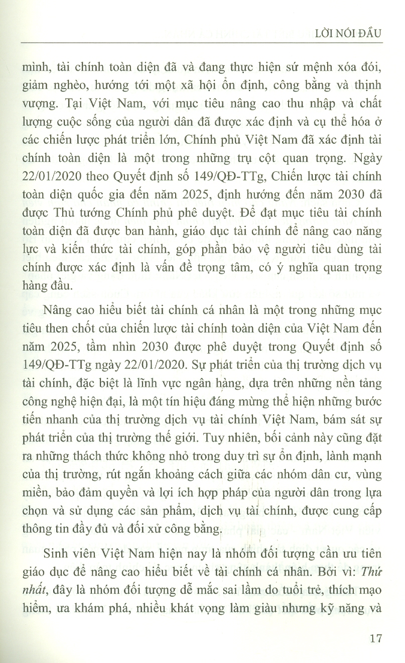 Nâng Cao Hiểu Biết Tài Chính Cá Nhân Cho Sinh Viên - Hướng Đến Mục Tiêu Tài Chính Toàn Diện (Sách chuyên khảo)