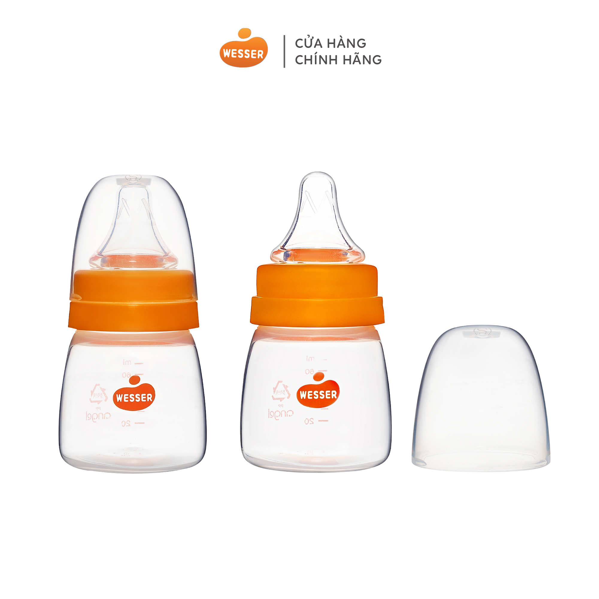 Combo 2 bình sữa PP Wesser 60ml
