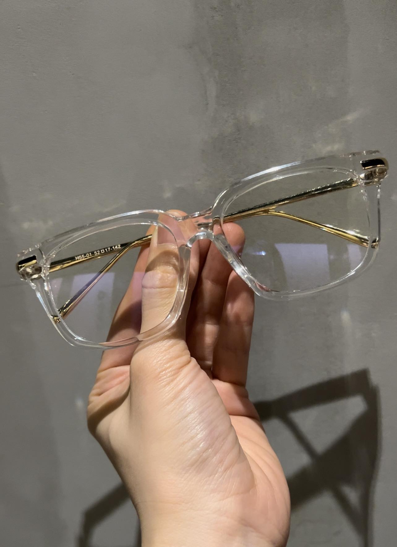 Kính Trong suốt Hàn Quốc Mắt vuông to
