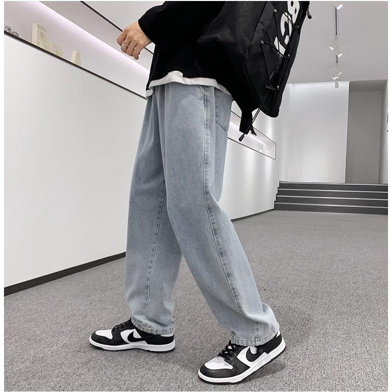 Quần bò nam ống rộng, quần jean baggy nam nữ dáng suông vải jeans cao cấp SR01 không phai màu