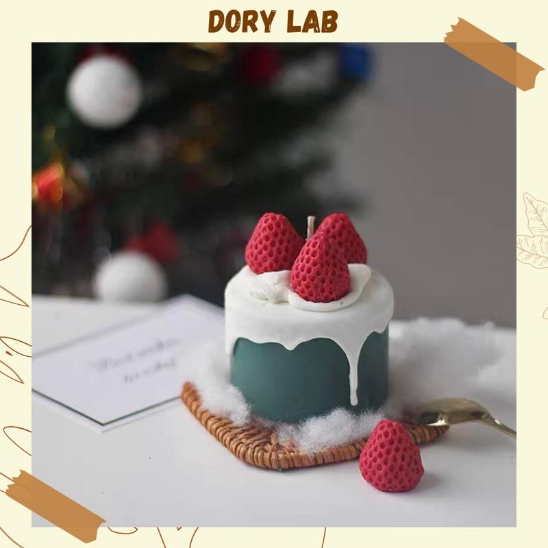 Nến Thơm Bánh Sinh Nhật Dâu Tây Handmade, Quà Tặng Ý Nghĩa, Độc Đáo - Dory Lab