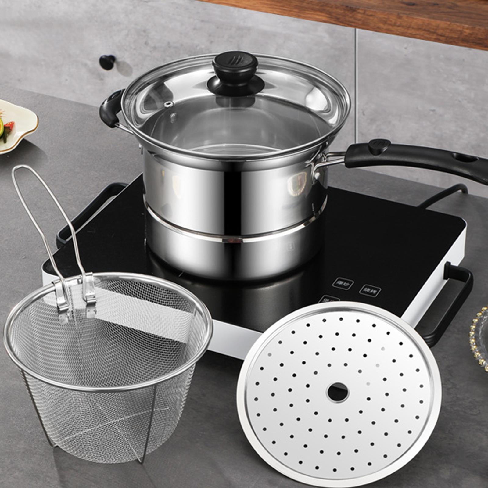 Stainless Steel Sauce Pan, Universal Utensils with Lid Handle Milk Pan Small Pot for Cooking Restaurant Party Indoor Outdoor Dining Room