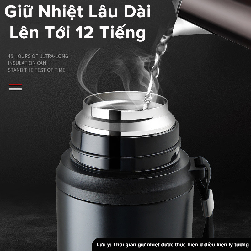 Bình Giữ Nhiệt 12 Tiếng Dáng Thể Thao Good 800 -1000ml Từ Inox 304 An Toàn Cao Cấp miDoctor – Có Nút Nhấn, Kèm Cốc