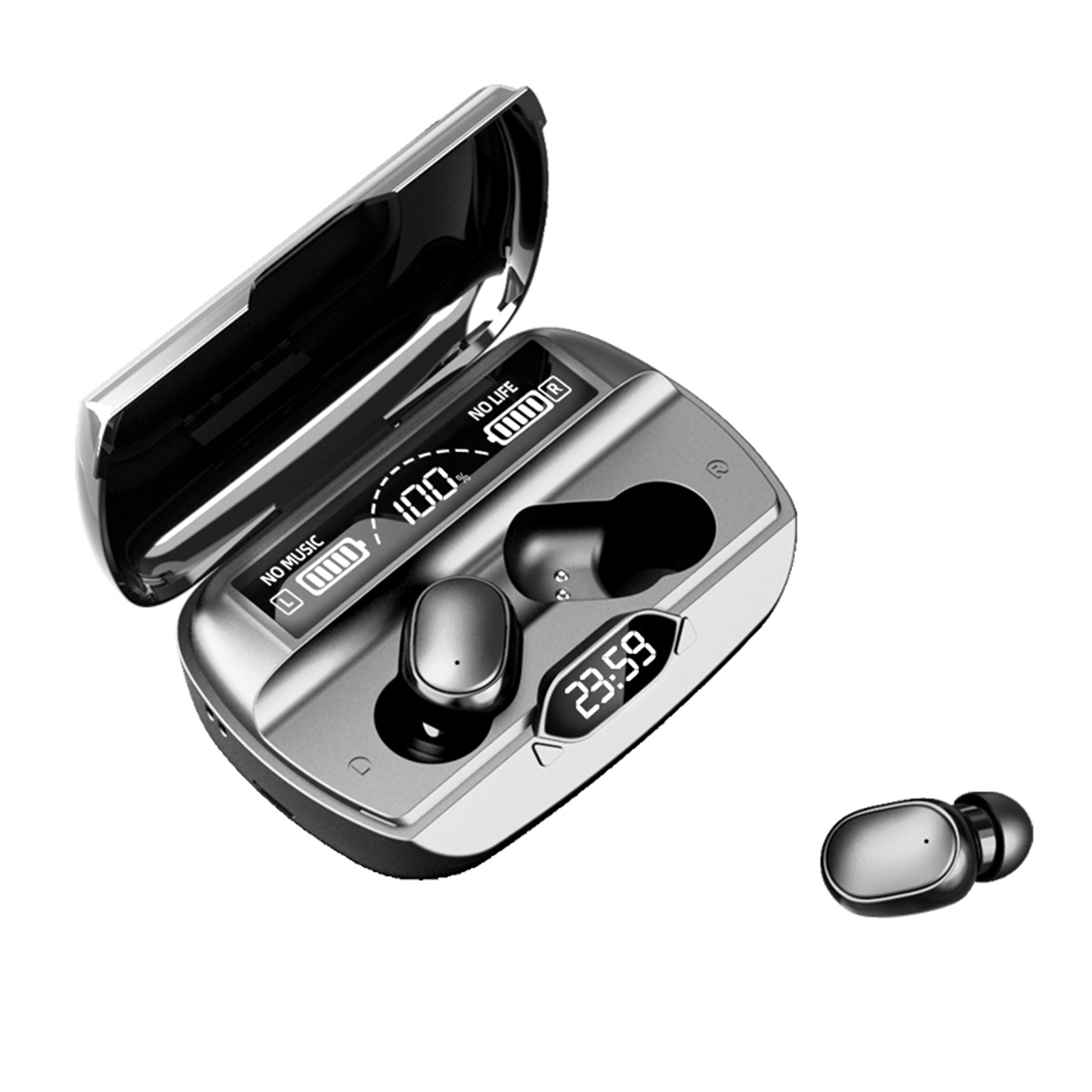 Tai Nghe Không Dây G6 BT5.1 Nối Đồng Hồ Nguồn Hiển Thị 8D Giảm Tiếng Ồn Chống Nước IPX4