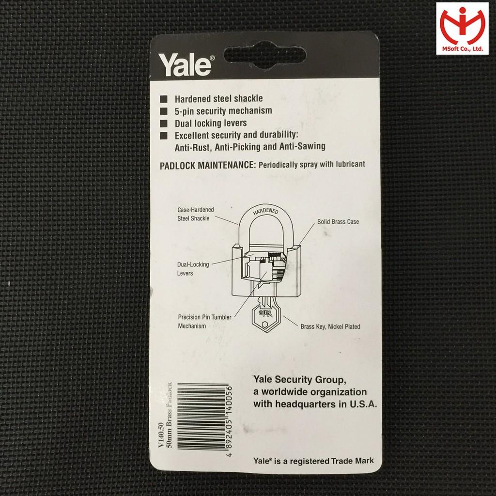 Ổ khóa YALE V140.50 thân đồng rộng 50mm - MSOFT