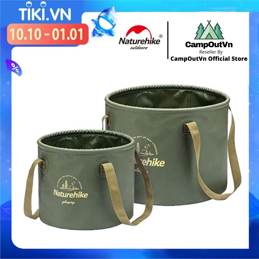 Đồ cắm trại xô nước tròn Naturehike NH20SJ040 vintage 20L gấp gọn du lịch cắm trại dã ngoại A429