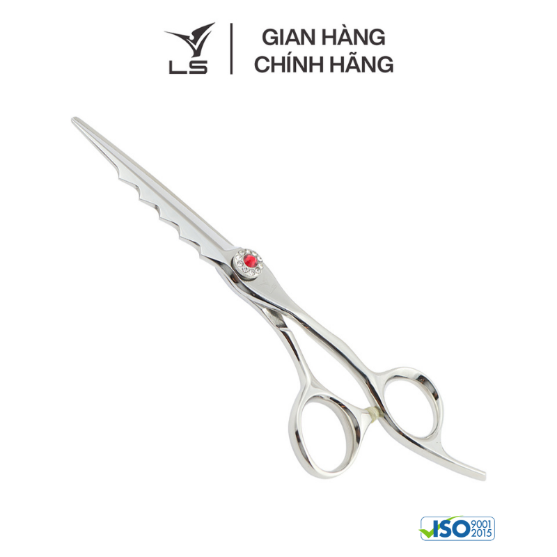 Kéo cắt tóc LS lưỡi thẳng quai offset vênh đỡ ngón cố định FA33/6.0