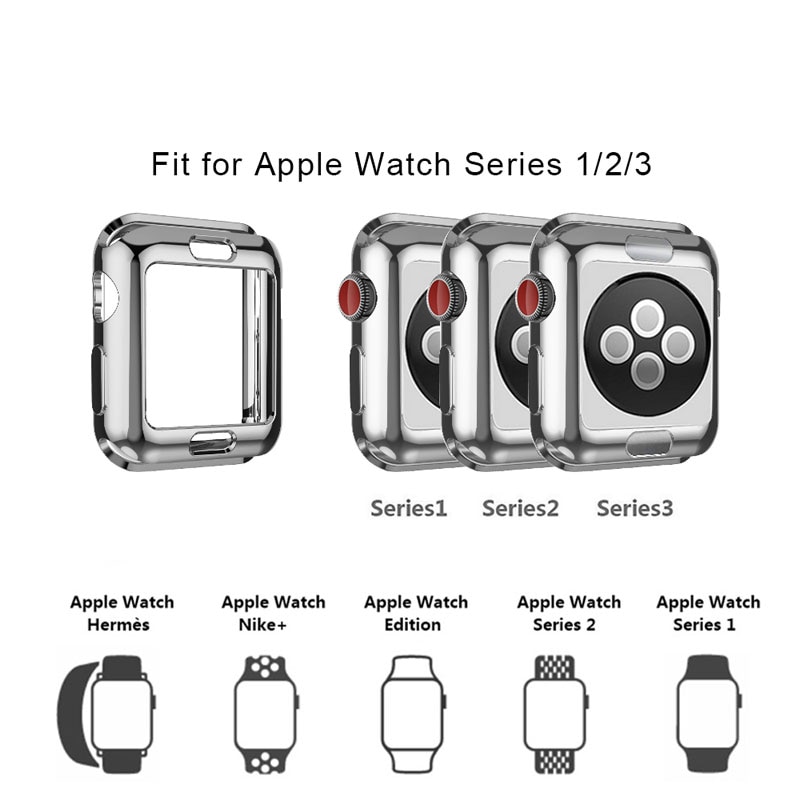 Case ốp bảo vệ silicon dẻo viền màu cho Apple Watch 38mm hiệu HOTCASE (chống va đập trầy xước, chống bụi, bảo vệ viền) - Hàng chính hãng