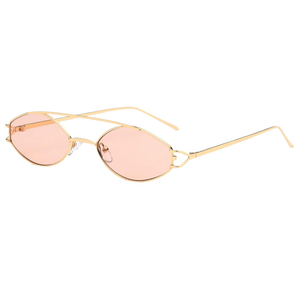 Vintage Unisex Anti-UV Oval Sunglasses Shades Metal Frame Glasses Eyewear