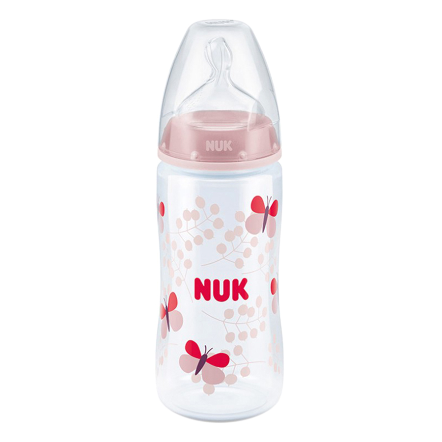 Bình Sữa NUK PP (300ml) Núm Ti Silicone S1 (Size M) NU66133 - Màu Ngẫu Nhiên