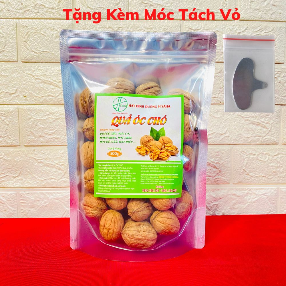 Quả Óc Chó Mỹ Dòng Chandler Loại 1 Vỏ Mỏng - HSaHa Nhập Khẩu - Túi 500g - Kèm Dụng Cụ Tách Vỏ