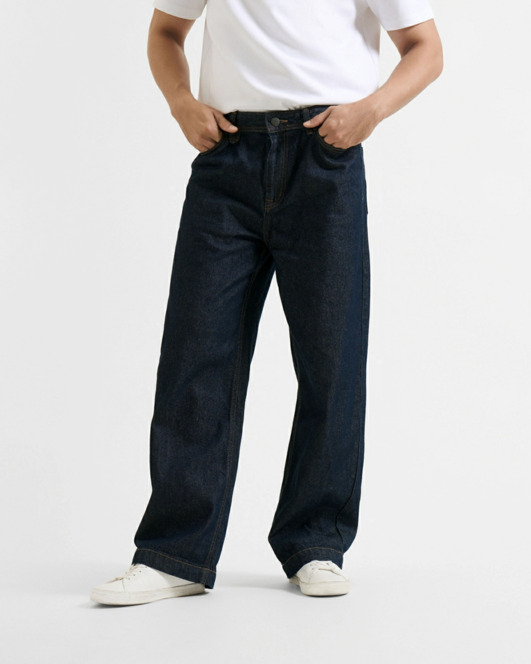 Quần jeans nam ROUTINE màu Xanh navy đậm form Straight ống suông - 10F24DPA002 | LASTORE MENSWEAR