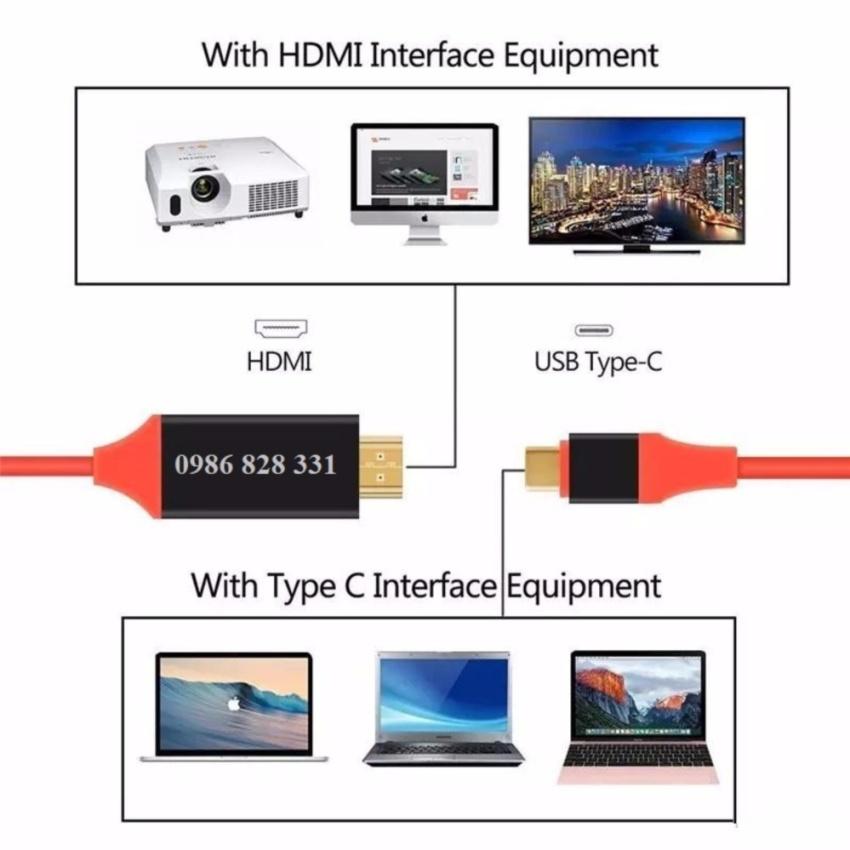 Cáp USB Type-C to HDMI - Cáp chuyển tín hiệu từ cổng Type C sang HDMI cho điện thoại, máy tính