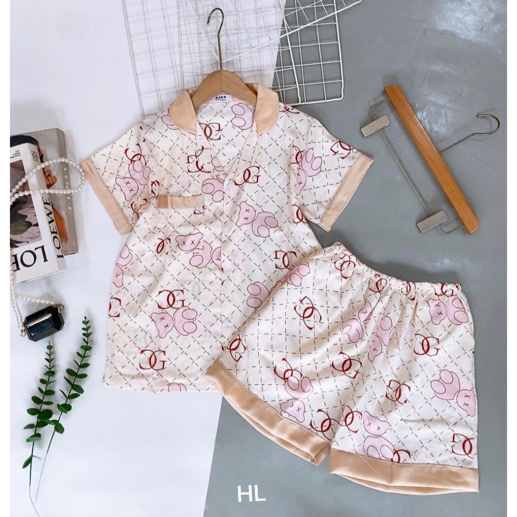 Bộ Đồ Ngủ Pijama Mặc Nhà Chất Lụa Mango Cao Cấp Tay Cộc Quần Đùi,Đồ Bộ Nữ Mặc Nhà Giá Rẻ